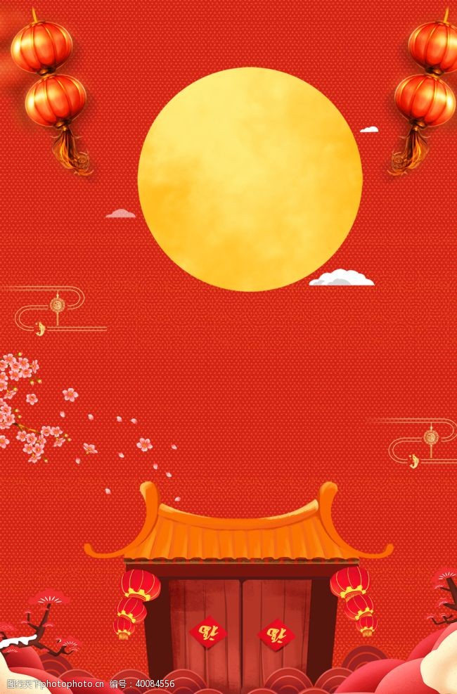 中国剪纸春节背景图片