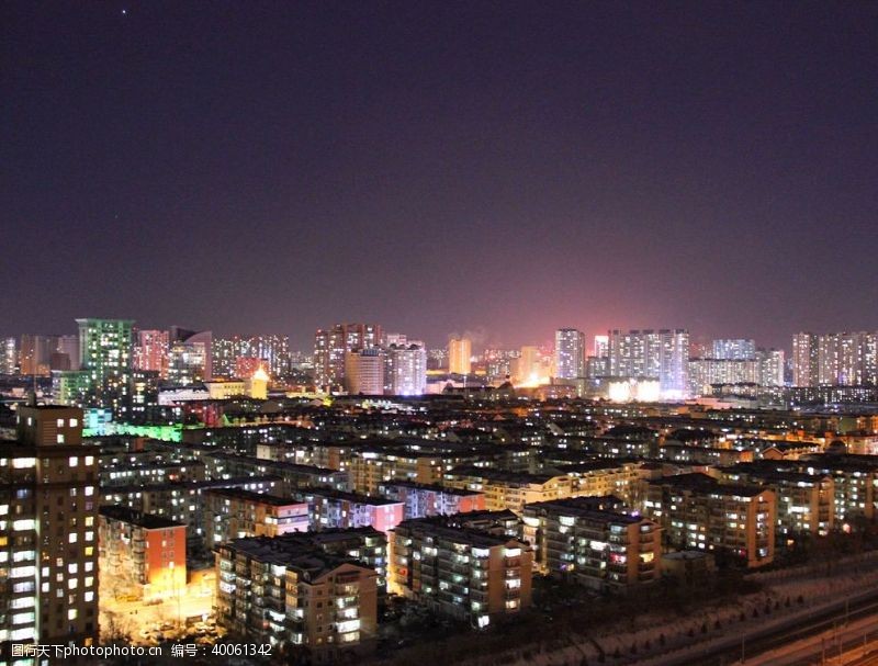 万科哈尔滨夜景城市夜景图片