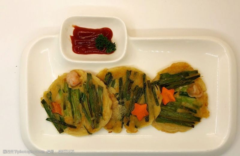 韩国菜品海鲜葱饼韩式料理图片