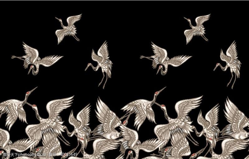 波西米亚花纹鹤图片