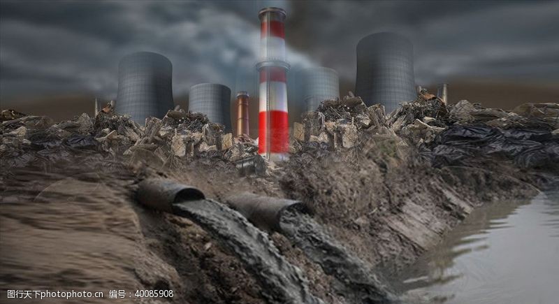垃圾染污环境污染之工厂废水排放图片