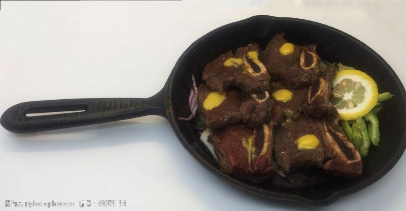 韩国菜单素材烤牛仔骨韩式料理图片