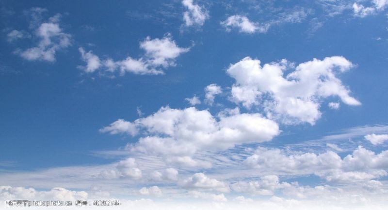 仰望蓝天白云图片