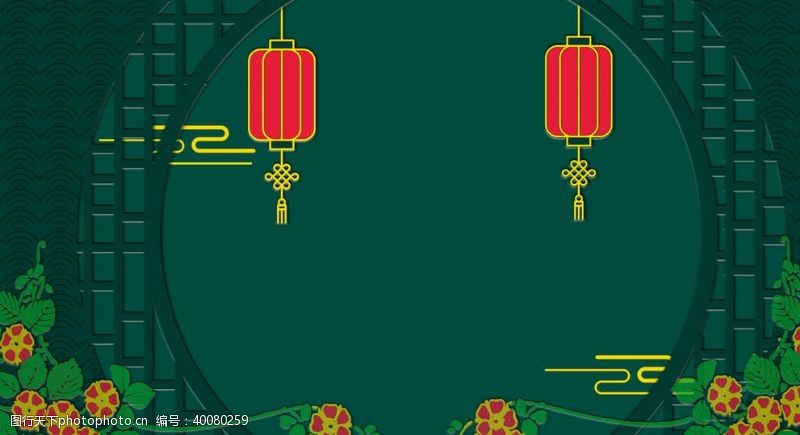 中国风素材绿色中国风背景图片