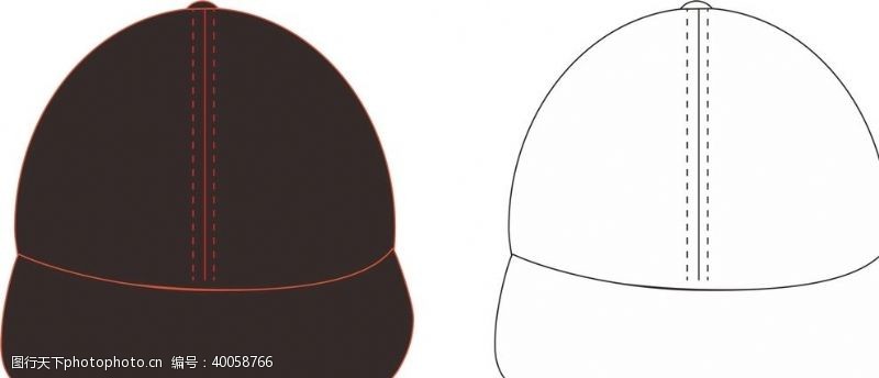 黑鸭帽子图稿模型矢量图片