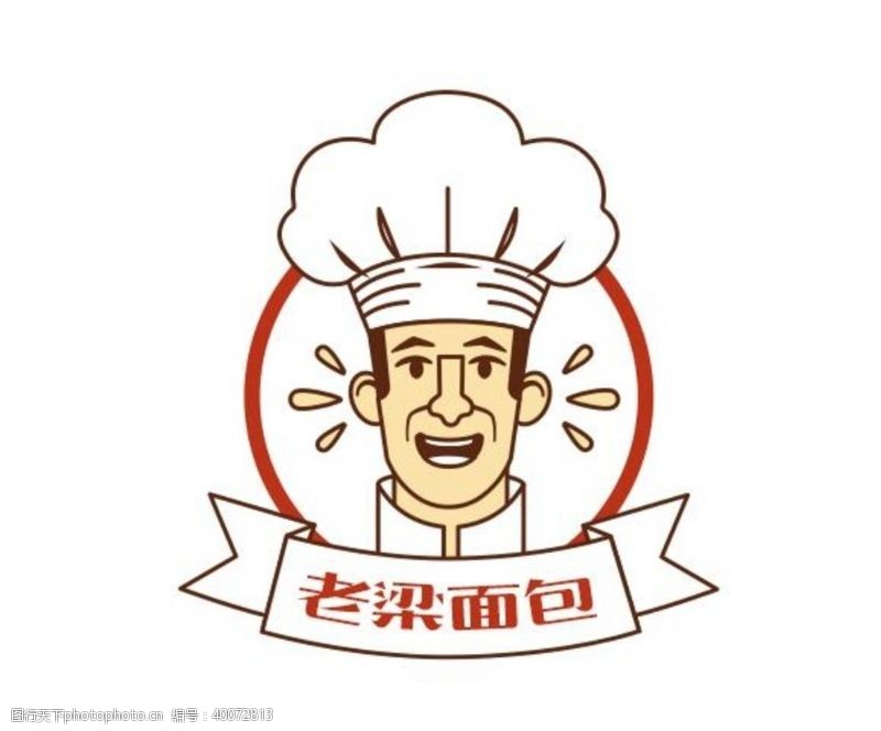 卡通厨师面包店标志logo图片