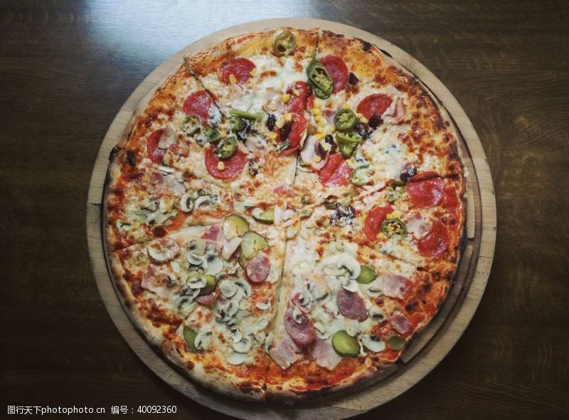美食墙体披萨海报图片