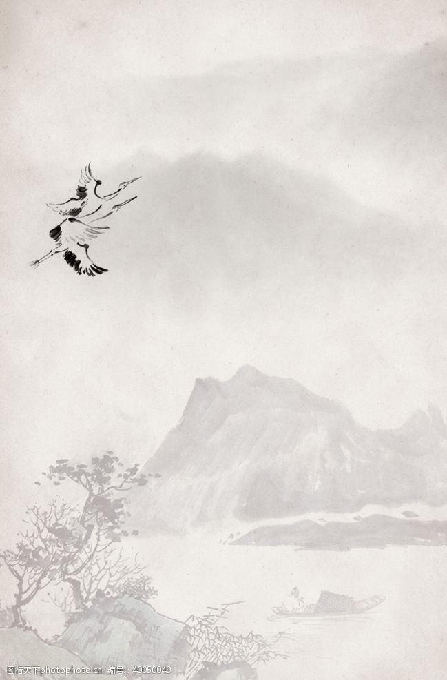 背景山水画图片