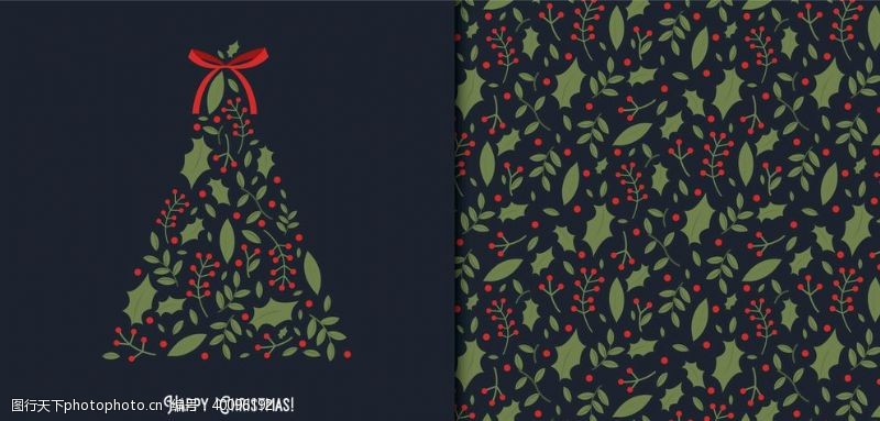 无缝主题圣诞节主题花纹背景图片