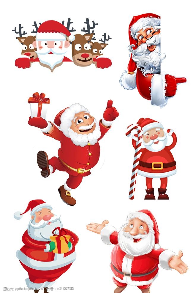 圣诞购物海报圣诞老人PNG素材图片