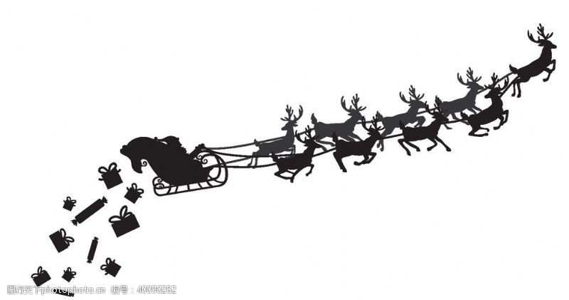 小鹿圣诞驯鹿氛围装饰小元素图片