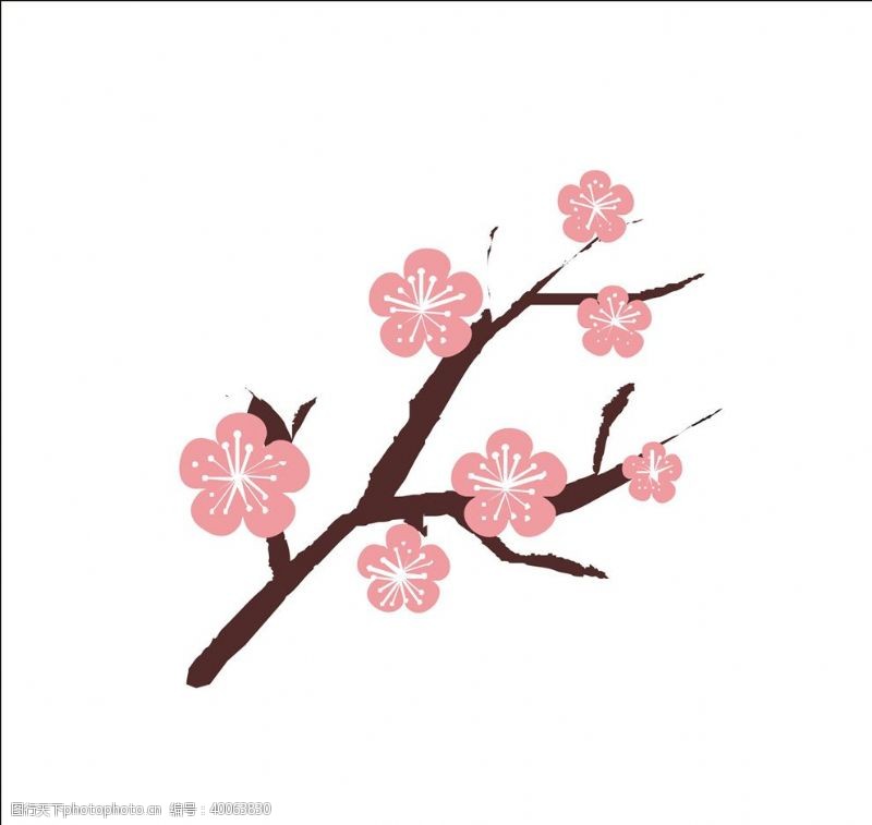 樱花素材矢量桃花图片
