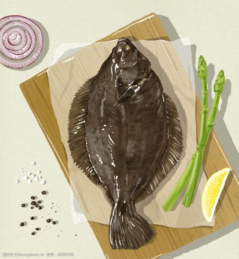 草鱼手绘食物图片