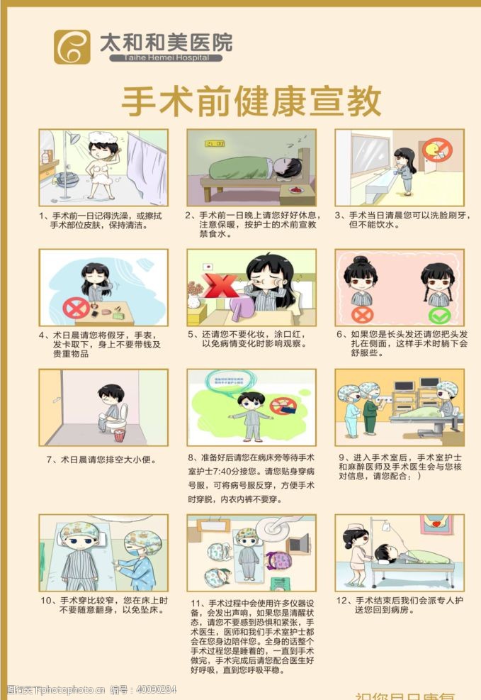 中医宣传手术前健康宣传图片
