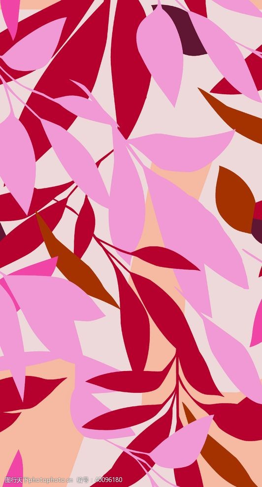 裙子图案数码印花叶子树叶手绘花图片