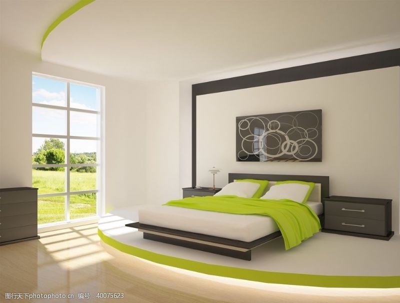 现代风格设计卧室客房图片