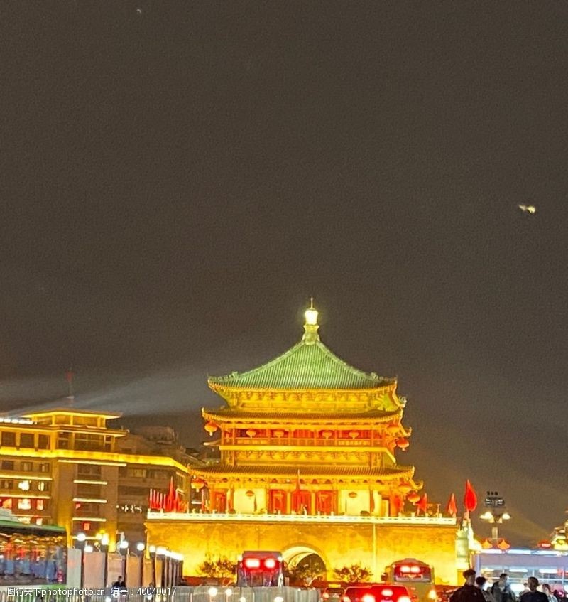国内文明旅游西安钟楼图片