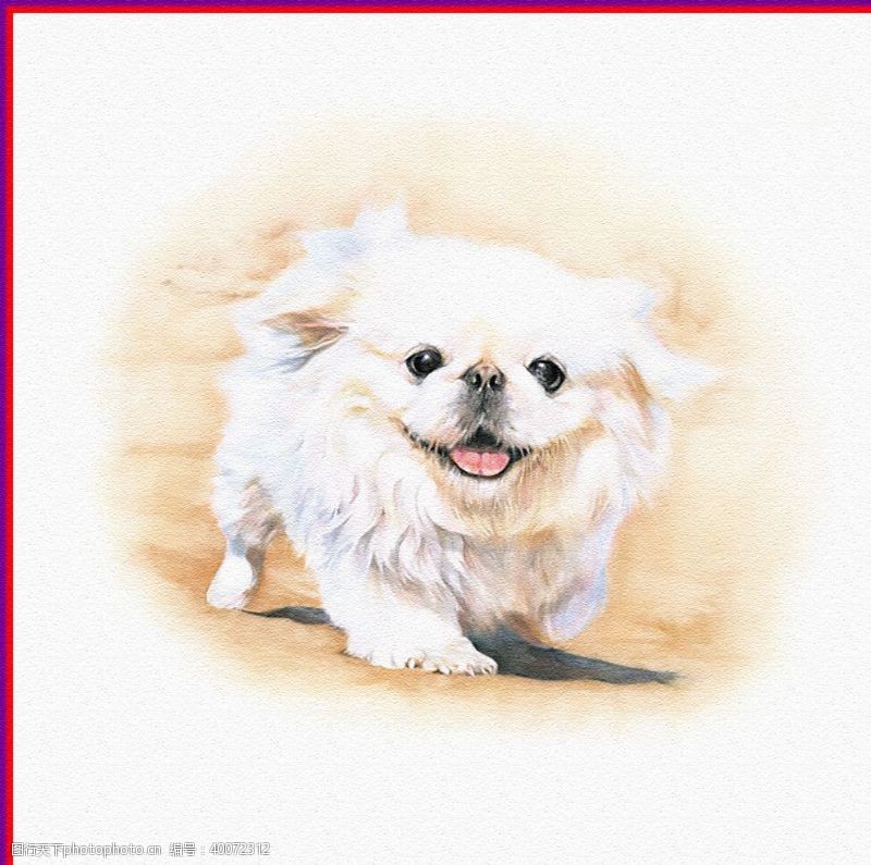 油画色彩小狗图片