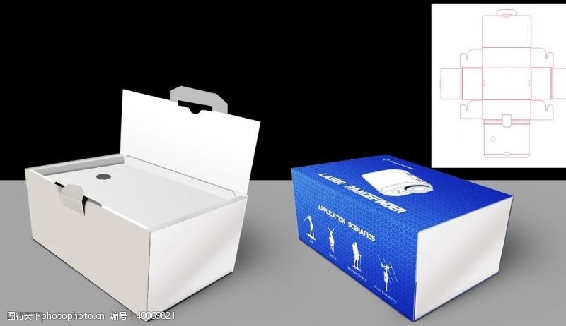 封套设计一体式减震瓦楞彩盒效果图图片