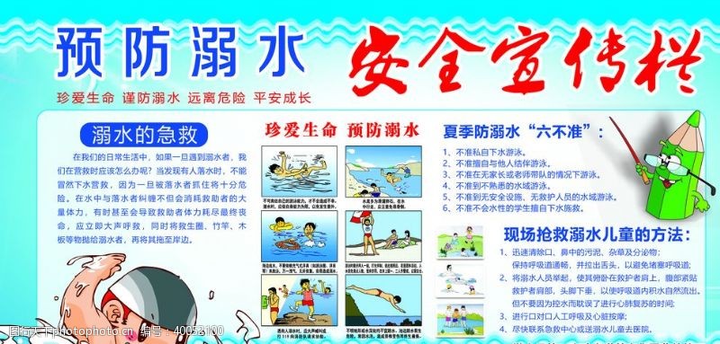 校园宣传栏预防溺水安全宣传栏图片