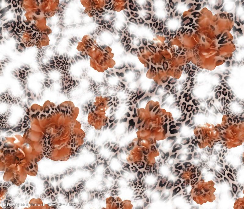 波西米亚扎染豹纹花图片