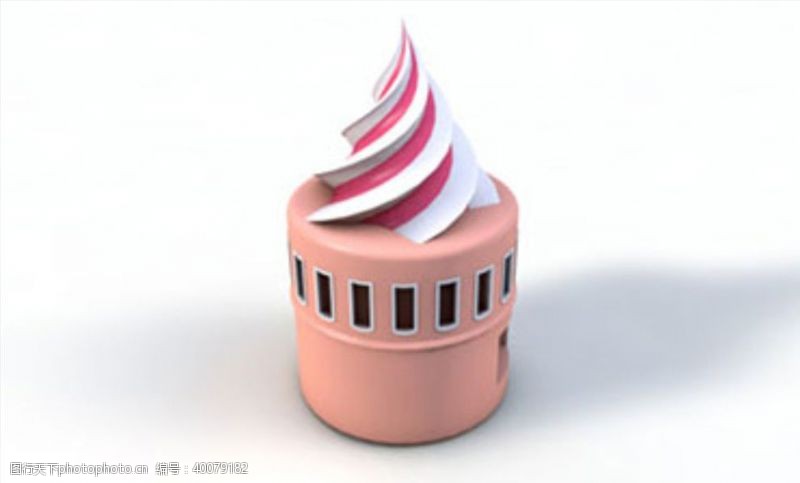 3d楼房C4D模型冰淇淋房子图片