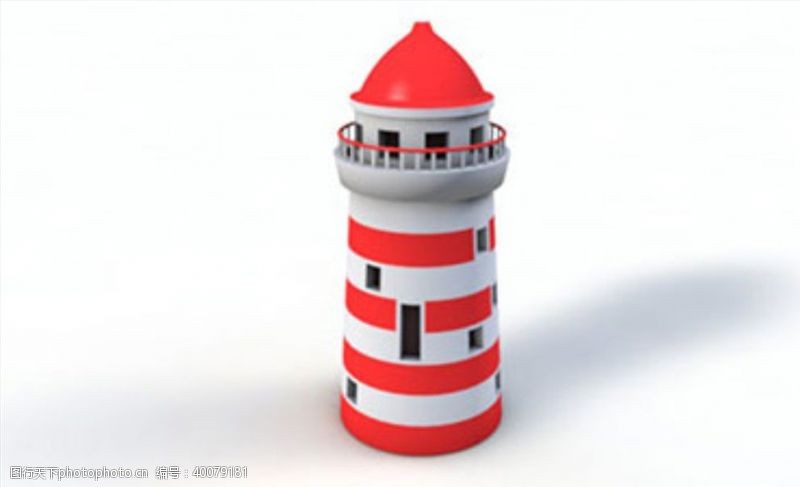 建筑模型C4D模型灯塔房子图片