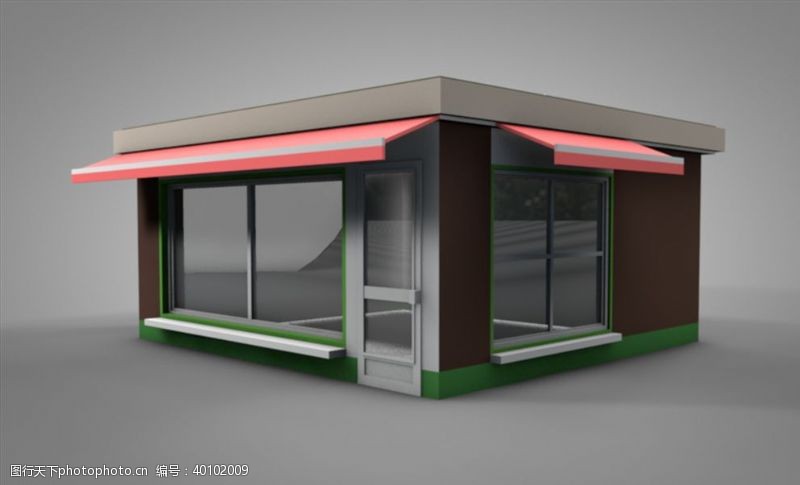 3d模型素材C4D模型房子店铺图片