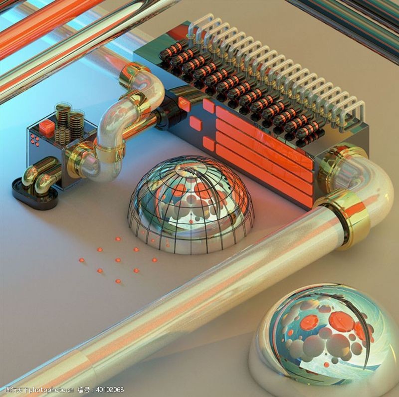 3d设计模型C4D模型工厂流水管道电子图片
