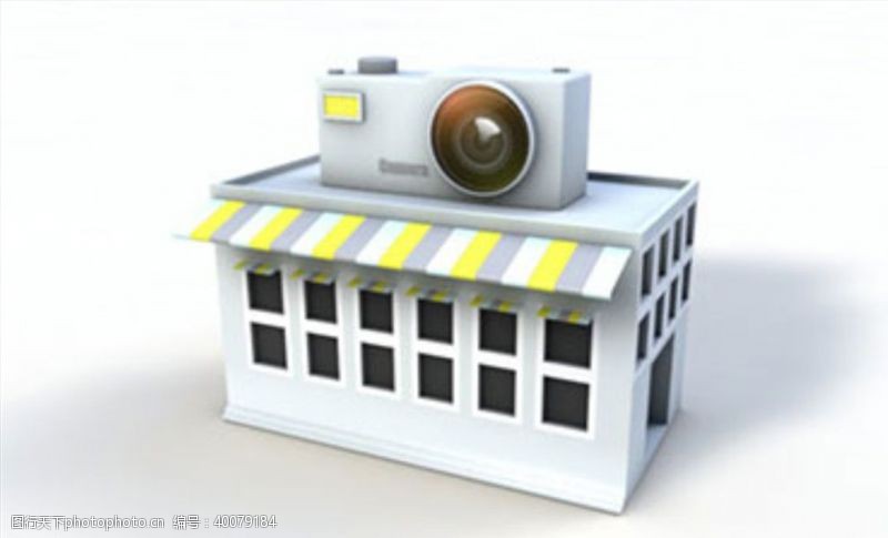 3d楼房C4D模型相机房子图片