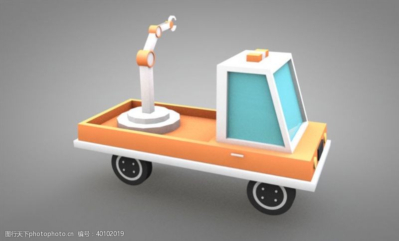 动车C4D模型像素救护车图片