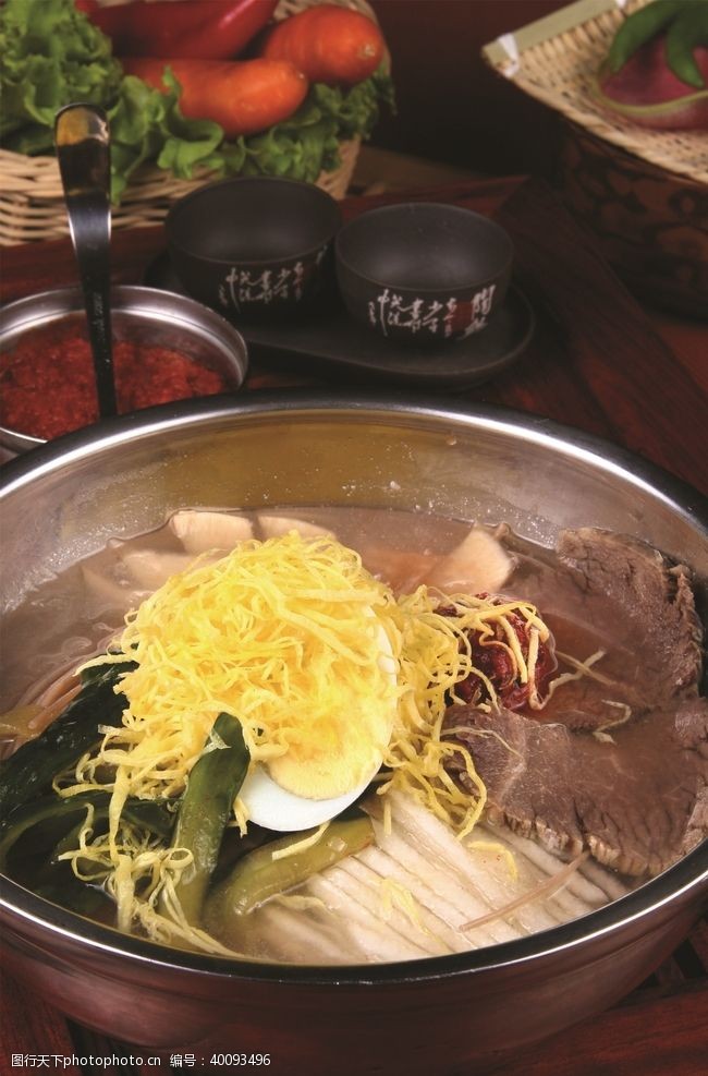 韩国美食挂画朝鲜冷面图片