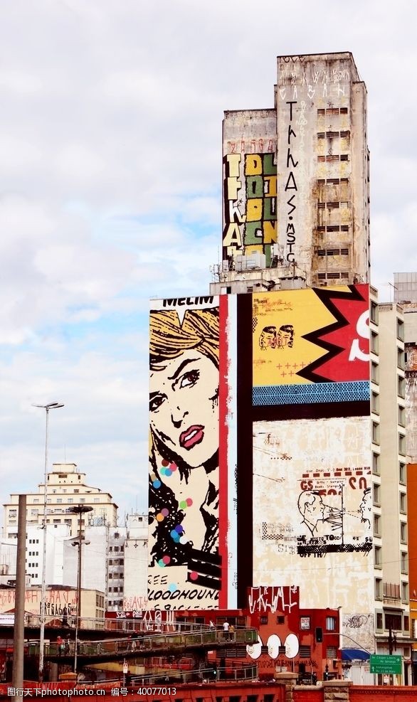 摄影作品城市涂鸦墙图片