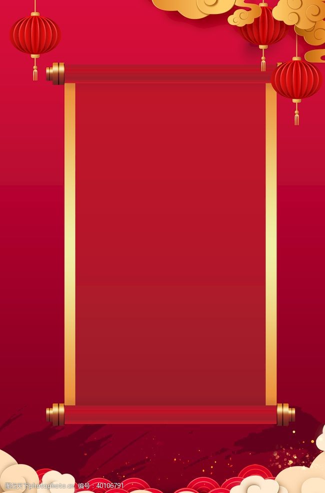 红色圆灯笼春节背景图片
