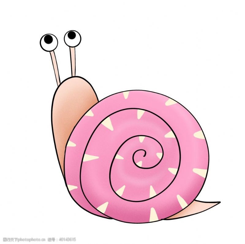 扁平动物粉色卡通蜗牛图片