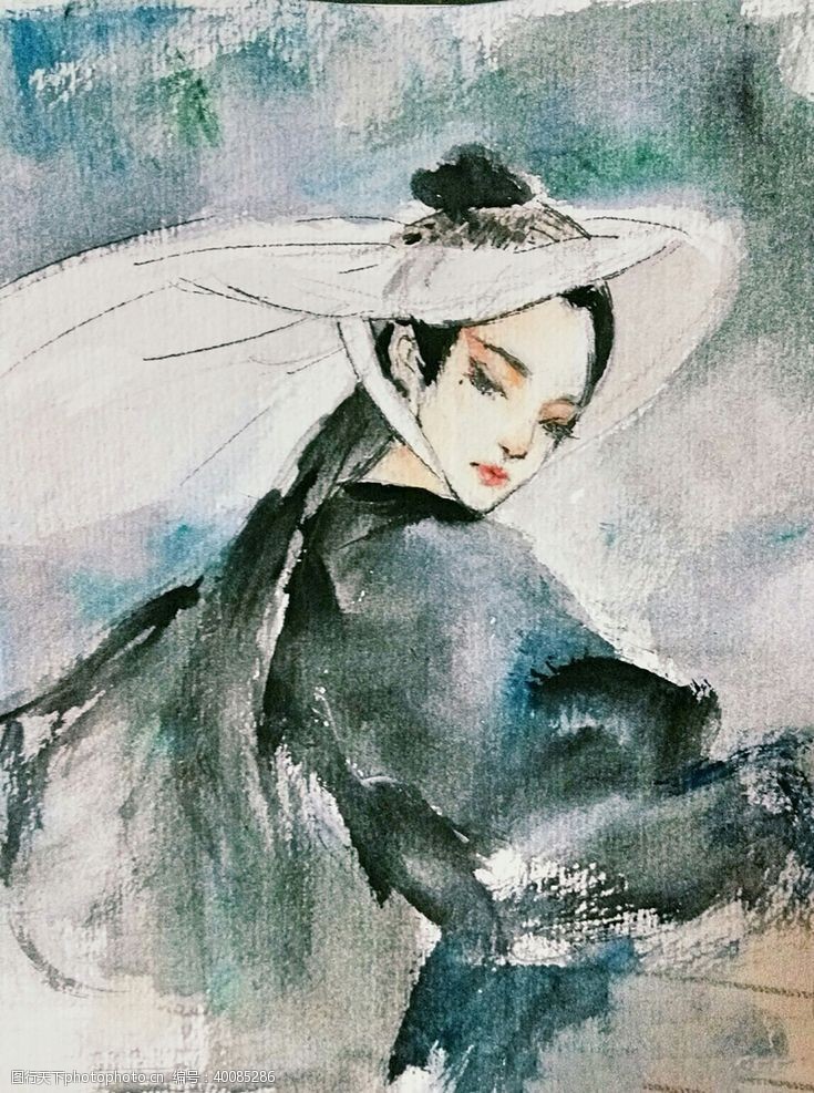 古装帅哥美女插画图片