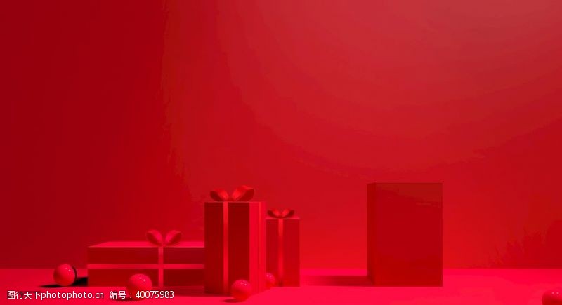 蝴蝶结素材红色礼盒背景图片