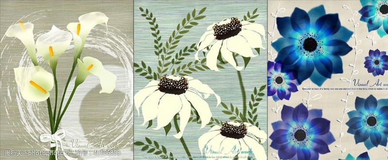 创意装饰画花卉背景花纹图片