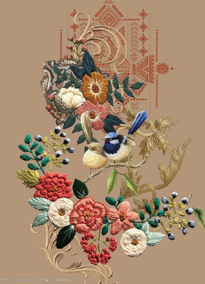 波西米亚背景花卉图片