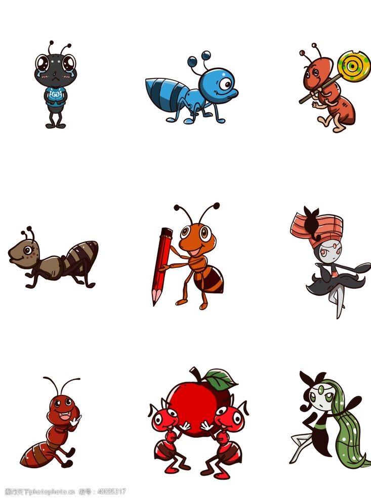 人物造型卡通蚂蚁素材图片