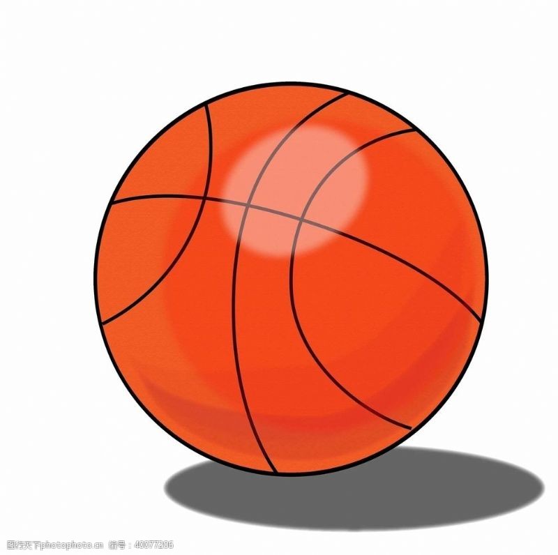 橘黄篮球矢量图图片