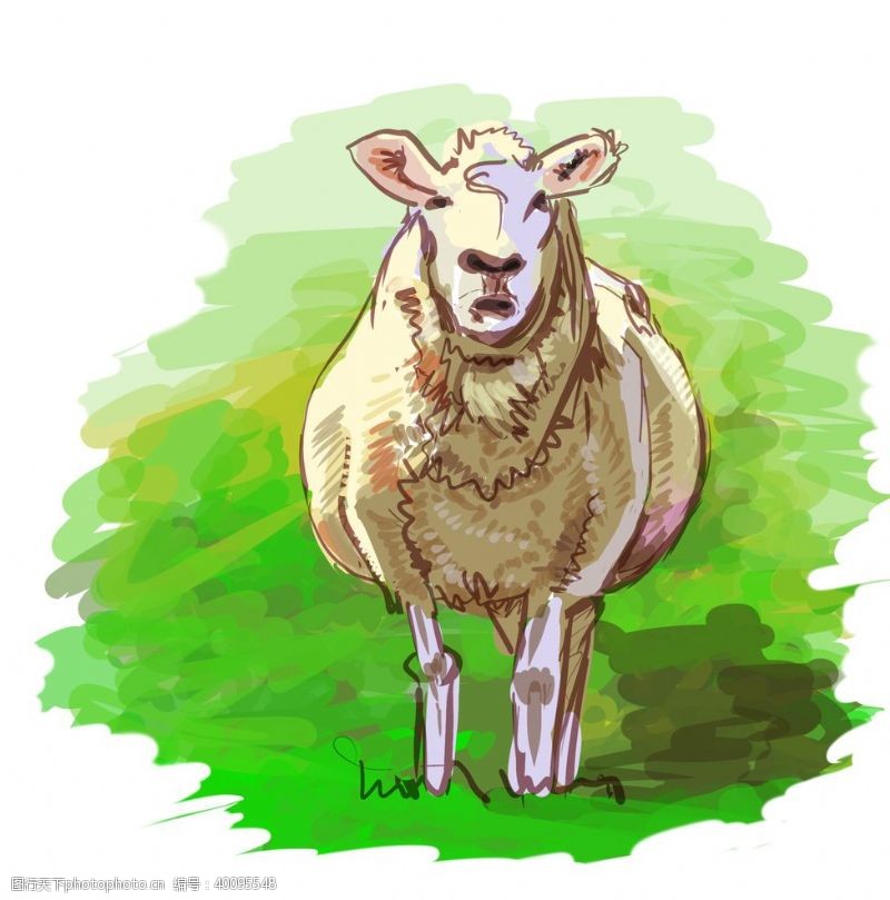 小羊矢量素材绵羊插画素材图片