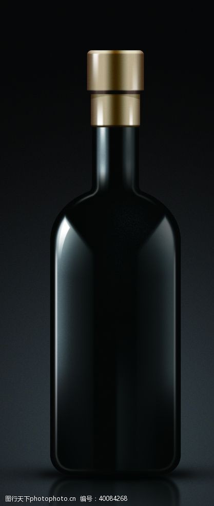 原创设计PS分层黑色玻璃瓶图片