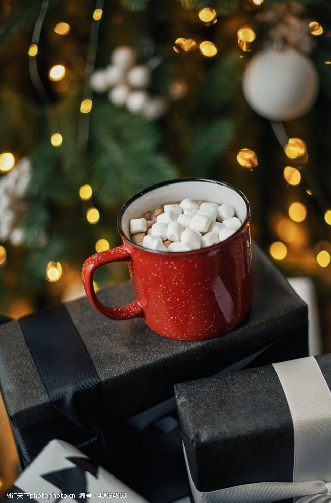 圣诞棉花糖咖啡图片