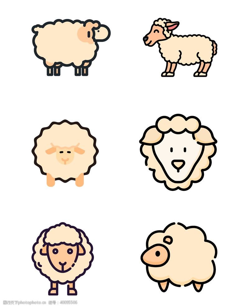 小羊矢量素材矢量插画绵羊素材图片