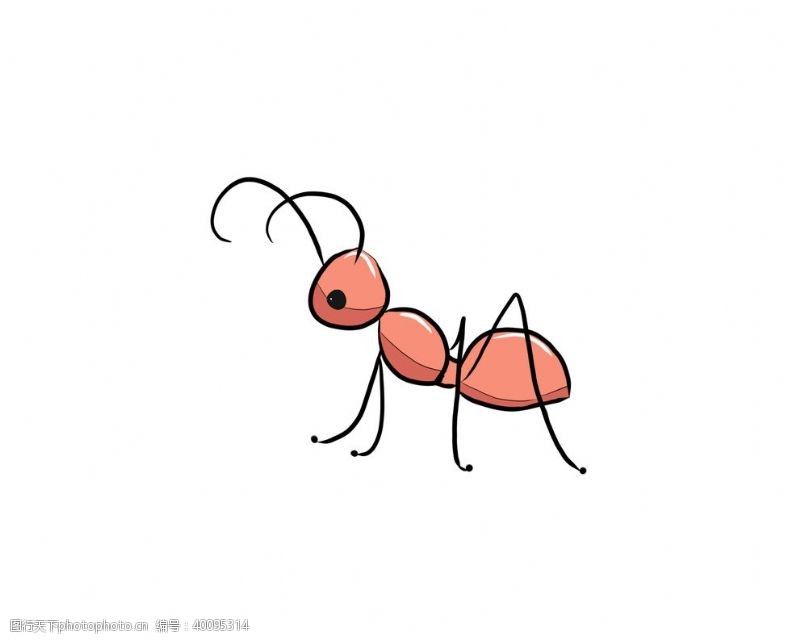 人物造型手绘蚂蚁素材图片