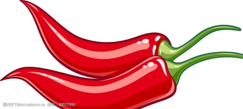 红辣椒素材手绘矢量红辣椒图片