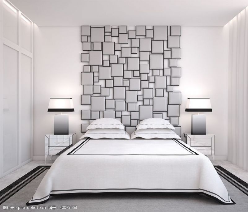现代风格设计卧室客房图片