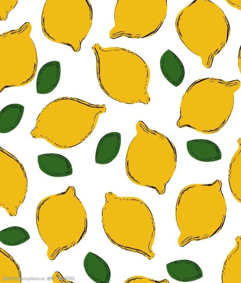 水果花纹小清新水果柠檬图片