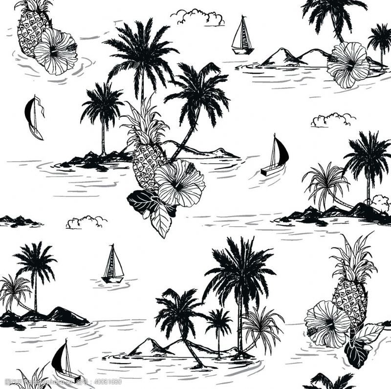 沙滩服椰子树图片